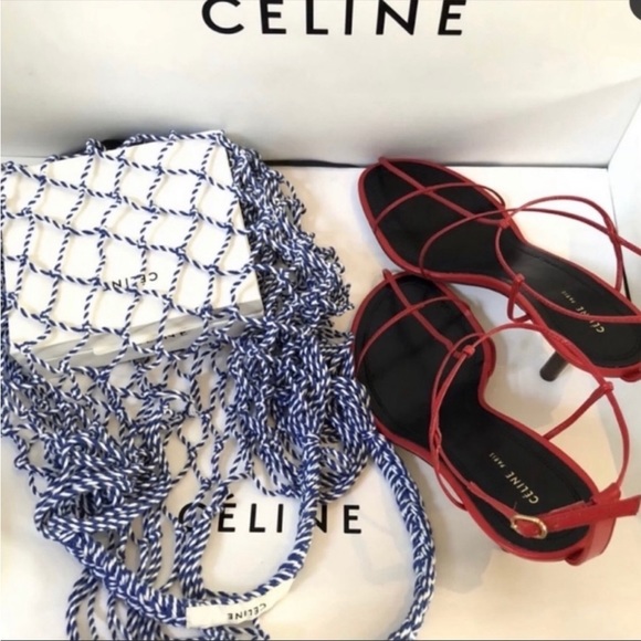 Rare Celine Net Blue Knit Fisher Bag. Bag by Phoebe Philo - Picture 1 of 15